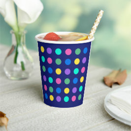 Kleurrijk geometrisch stippen drinkware ontwerp - papieren bekers