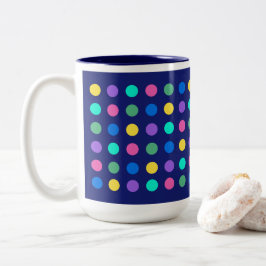 Kleurrijk geometrisch stippen drinkware ontwerp - tweekleurige koffiemok