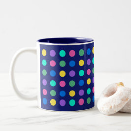 Kleurrijk Geometrisch Stippen Drinkware Ontwerp - Tweekleurige Koffiemok