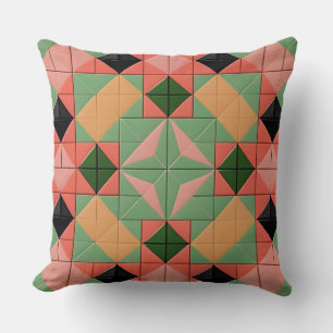 Kleurrijk Geometrisch Symmetriepatroon Kunst Kussen
