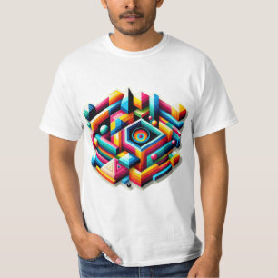 Kleurrijk geometrisch vormenontwerp t-shirt