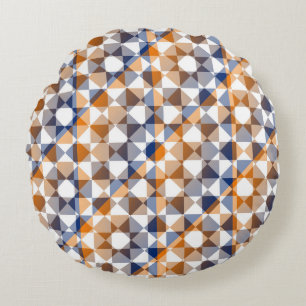 Kleurrijk geruit diamant schotse ruit patroon rond kussen