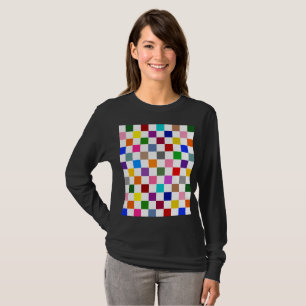 Kleurrijk geruit patroonontwerp wit t-shirt