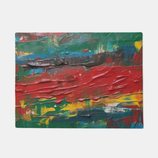 Kleurrijk geschilderd deurmat