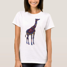 Kleurrijk, gestippeld giraffe t-shirt