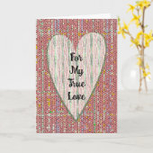 Kleurrijk gestippeld hart True Love Kunst Valentij Kaart (Gele Bloem)