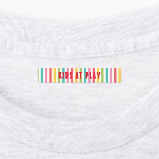 Kleurrijk gestreept, aangepast draaibaar strijkijz labels (Aangebracht)