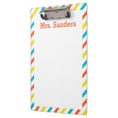 Kleurrijk gestreept klembord van leraar (Links)