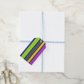 Kleurrijk gestript cadeau Label Cadeaulabel (Met Touw)