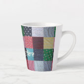 kleurrijk gevlekte vierkantjes patchwork latte mok (Rechts)