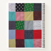 kleurrijk gevlekte vierkantjes  patchwork notitieboek (Achterkant)