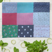 kleurrijk gevlekte vierkantjes patchwork theedoek (Gevouwen)