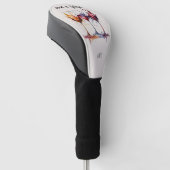 Kleurrijk Gewoon een Splash of Wine Waterverf Golfheadcover (Schuin)
