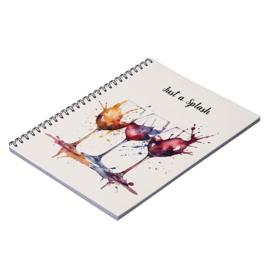 Kleurrijk Gewoon een Splash of Wine Waterverf Notitieboek (Linkerzijde)