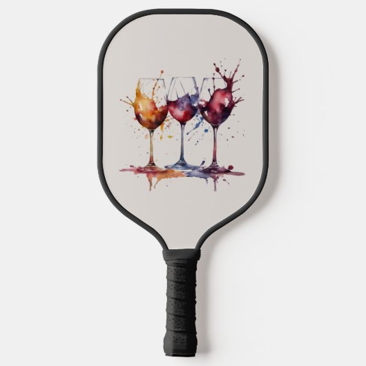 Kleurrijk Gewoon een Splash of Wine Waterverf Pickleball Paddle (Achterkant)