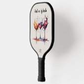Kleurrijk Gewoon een Splash of Wine Waterverf Pickleball Paddle (Links)