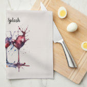 Kleurrijk Gewoon een Splash of Wine Waterverf Theedoek (Quarter Fold)