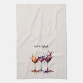 Kleurrijk Gewoon een Splash of Wine Waterverf Theedoek (Verticaal)