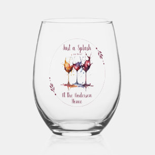 Kleurrijk Gewoon een Splash of Wine Waterverf Wijnglas Zonder Voet