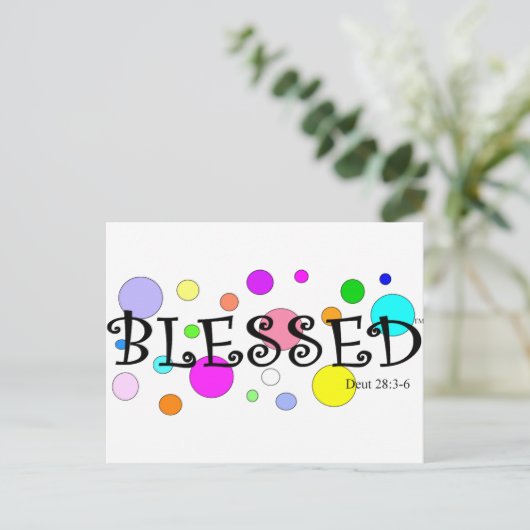 kleurrijk gezegend briefkaart (Staand voorkant)