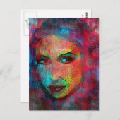 Kleurrijk gezicht briefkaart (Voorkant / Achterkant)