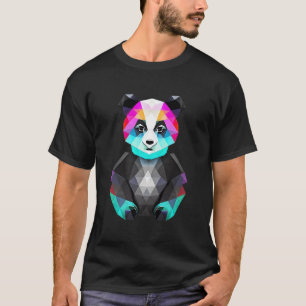 Kleurrijk Gezicht van Geometrische Panda met Veelh T-shirt