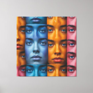 Kleurrijk gezichtspatroon canvas afdruk