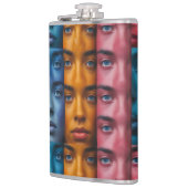 Kleurrijk gezichtspatroon heupfles (Links)