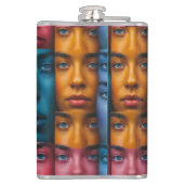 Kleurrijk gezichtspatroon heupfles (Achterkant)