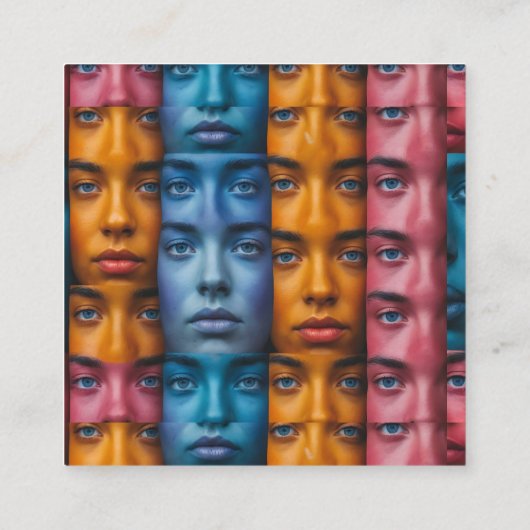 Kleurrijk gezichtspatroon informatiekaartje (Achterkant)