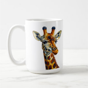 Kleurrijk Giraffe Portret Olie Schilderkunst Kunst Koffiemok
