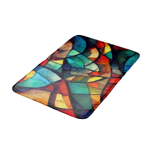 Kleurrijk Glas in lood Abstractie Badmat (Gekanteld)