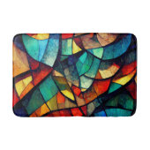 Kleurrijk Glas in lood Abstractie Badmat (Voorkant)