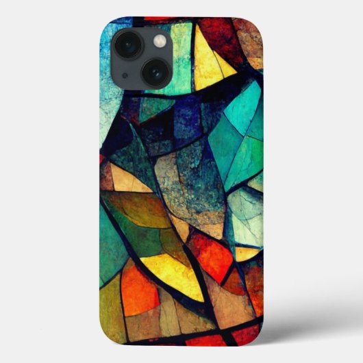 Kleurrijk Glas in lood Abstractie Case-Mate iPhone Case (Achterkant)