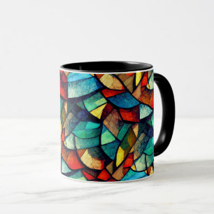 Kleurrijk Glas in lood Abstractie Mok