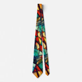 Kleurrijk Glas in lood Abstractie Stropdas (Voorkant)