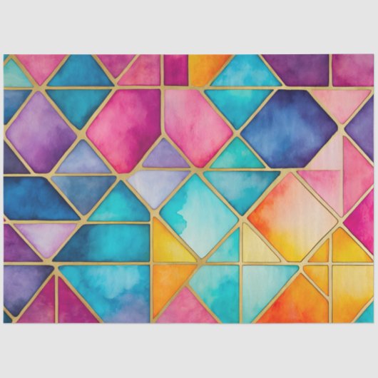 Kleurrijk Glas in lood Art Tissue Papier (Voorkant)