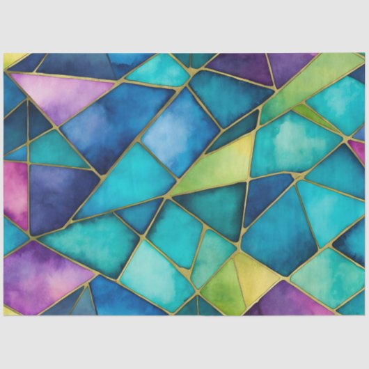 Kleurrijk Glas in lood Art Tissue Papier (Voorkant)