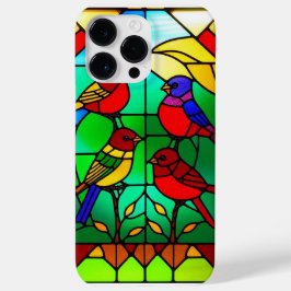 Kleurrijk Glas in lood Kunstwerk met Vogels Case-Mate iPhone 14 Pro Max Hoesje