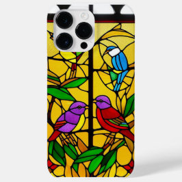 Kleurrijk Glas in lood Kunstwerk met Vogels Case-Mate iPhone 14 Pro Max Hoesje