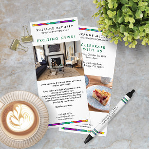 Kleurrijk Glas in lood Ontwerp Aangepaste foto Reclamekaart