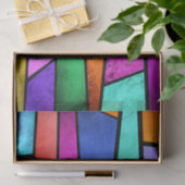 Kleurrijk Glas in lood Paars blauw weefselpapier Tissuepapier (Geschenk)