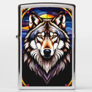 Kleurrijk glas-in-loodkunst dat de majestueuze wol