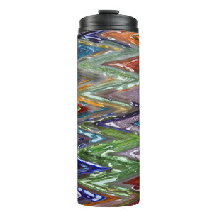 Kleurrijk Glas Zigzag #6 - Thermosbeker