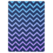 Kleurrijk Glitter Blauw Zigzag Chevron Patroon Klembord (Achterkant)
