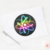 Kleurrijk gloeiend atoom - moderne sticker (Envelop)