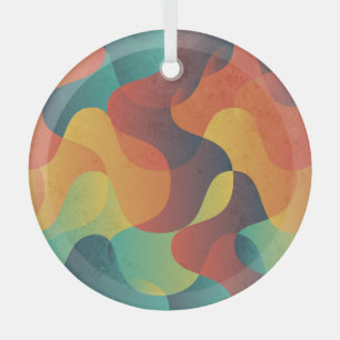 Kleurrijk  golf abstract patroon glas ornament