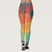 Kleurrijk golf abstract patroon leggings (Achterkant)