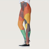 Kleurrijk golf abstract patroon leggings (Links)
