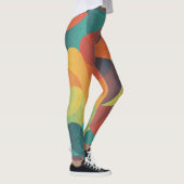 Kleurrijk golf abstract patroon leggings (Rechts)